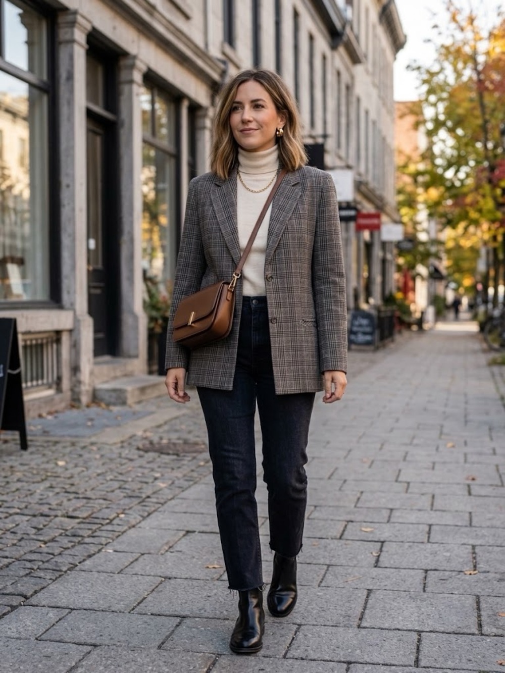 Danier Plaid Suede Gray Black Jacket Blazer XS